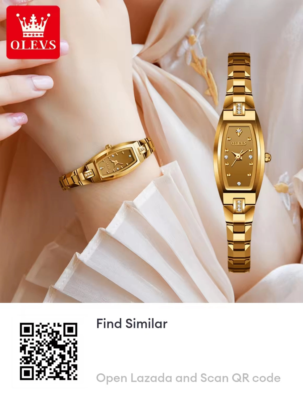 OLEVS Luxury watches for women tungsten steel waterproof original new design fashion square jam tangan perempuan