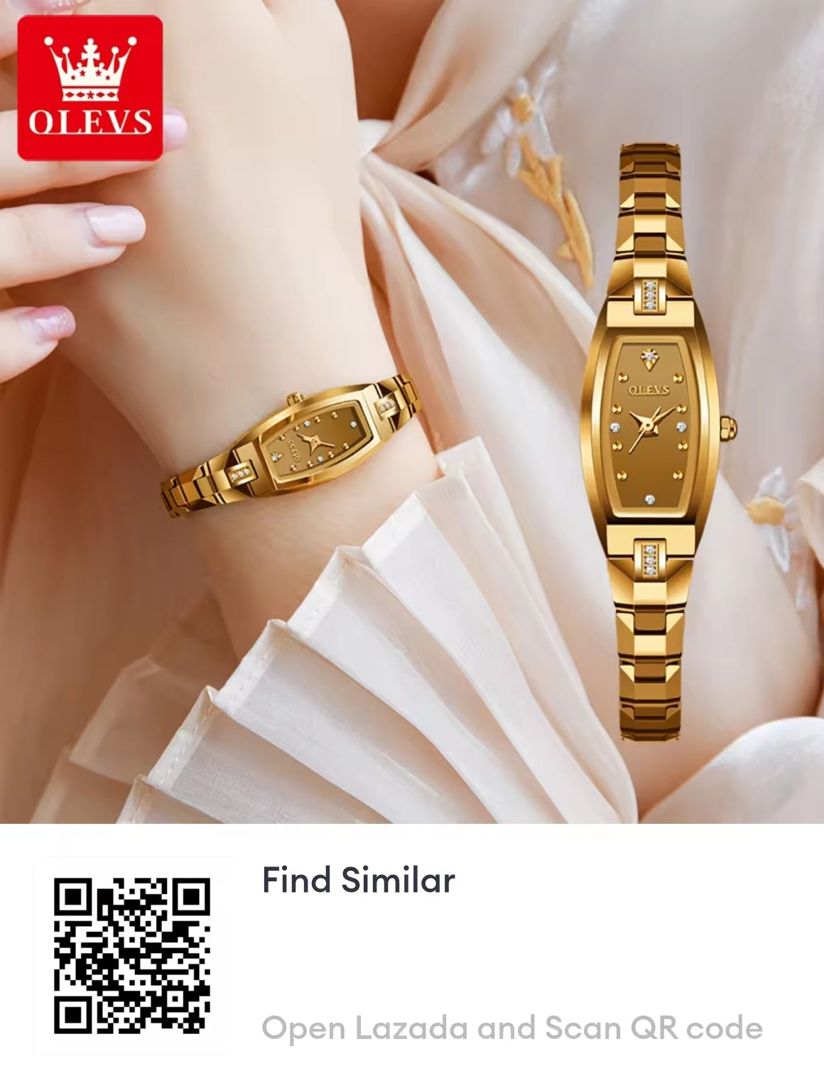 OLEVS Luxury watches for women tungsten steel waterproof original new design fashion square jam tangan perempuan