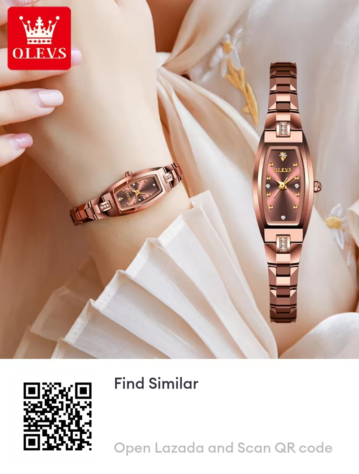 OLEVS Luxury watches for women tungsten steel waterproof original new design fashion square jam tangan perempuan