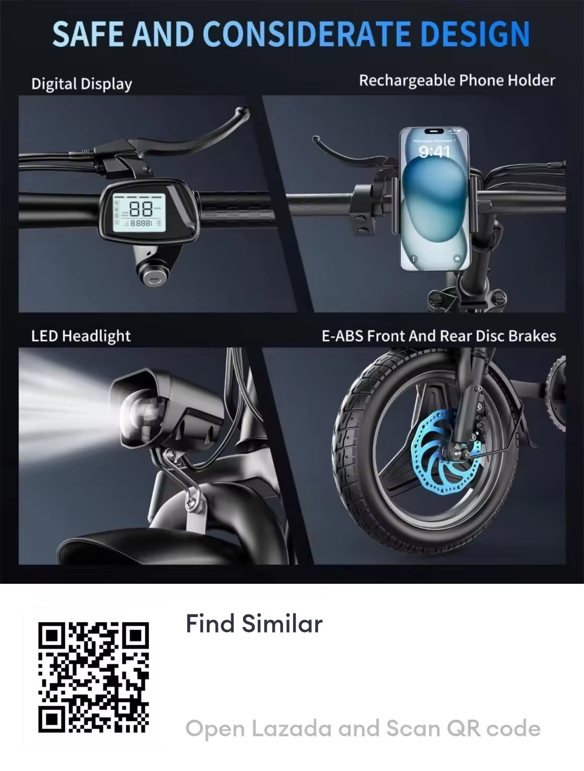 AENXRD DJ Folding electric Bike E-basikal E-basikal lipat Basikal dewasa 48V12ah 🔥Five year warranty🔥 Multiple shock absorbers 電動自行車