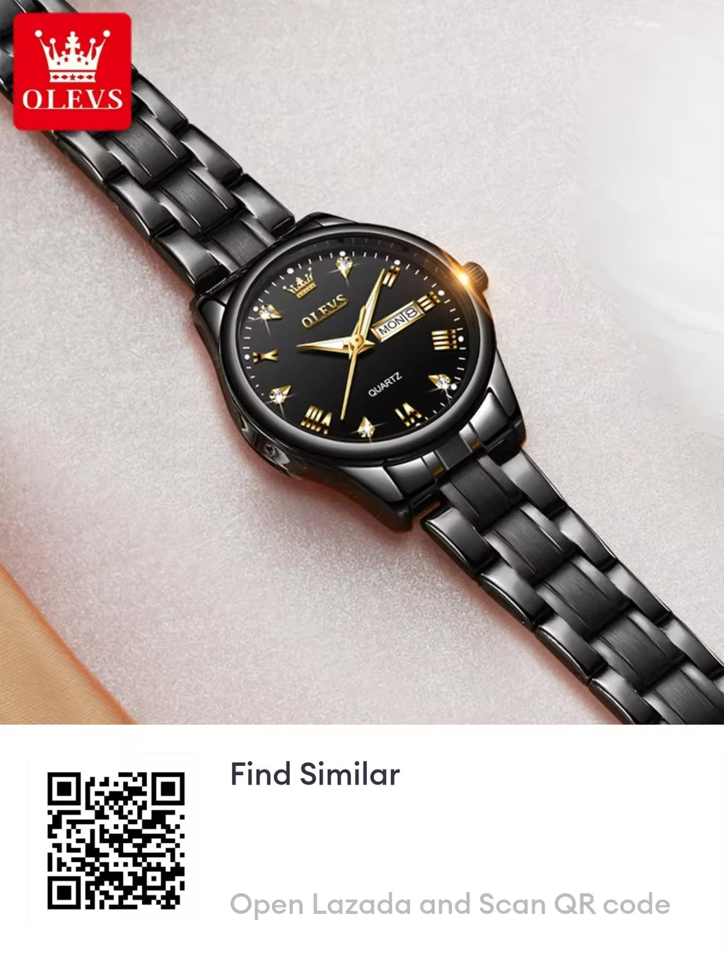 OLEVS watch for women Original Korean style waterproof luxury luminous diamond stainless steel quartz watch